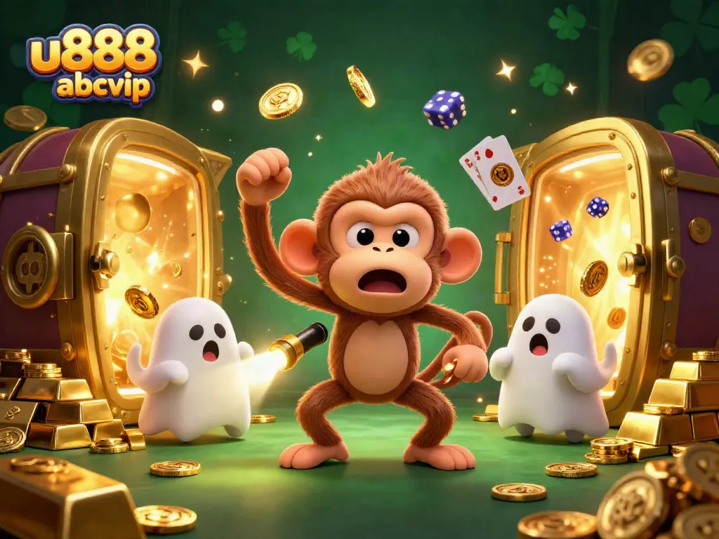 Experience the thrilling ambiance of u888 abcvip with animated gold treasures in a lively casino.