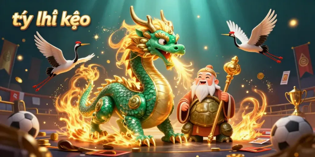 Experience the thrill of tỷ lệ kèo in a vibrant sports betting scene featuring dynamic characters and elements.