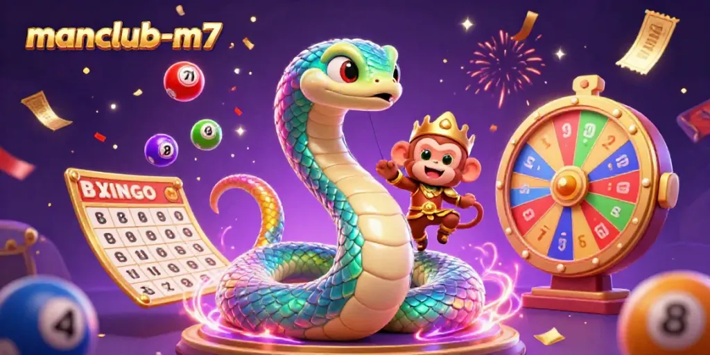 Engage with manclub-m7 through a vibrant illustration featuring a magical casino atmosphere immersed in winning excitement.