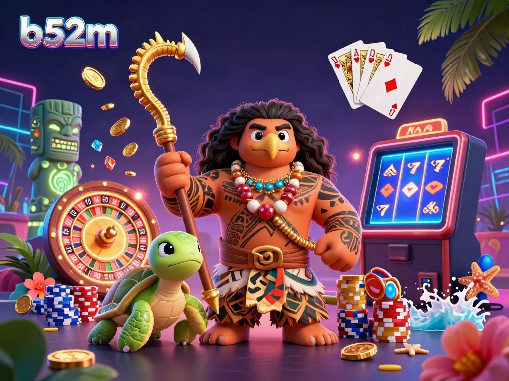 Experience the thrill of b52m with vibrant casino action illustrated in a vibrant 3D scene.