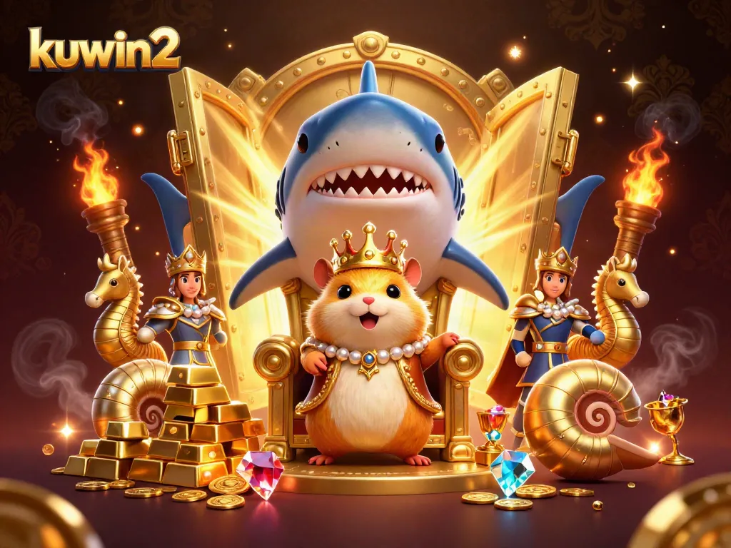 Join the excitement at kuwin2 with a golden hamster king ruling the casino treasure!