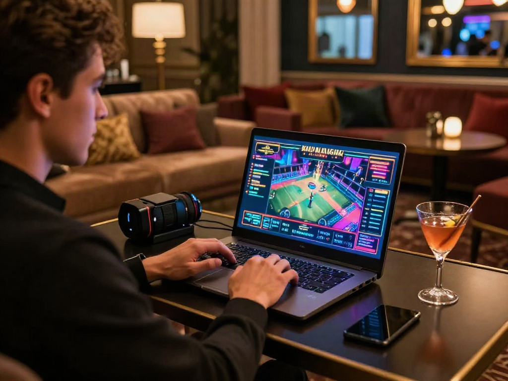 Un joueur satisfait au meilleur casino en ligne en France, profitant d'une expérience de jeu luxueuse.