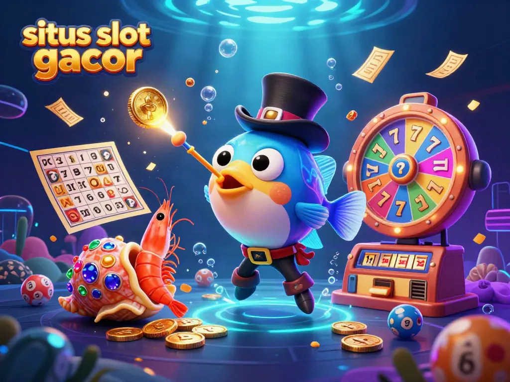 Experience wins with situs slot gacor featuring vibrant slot reels and a dynamic treasure scene.