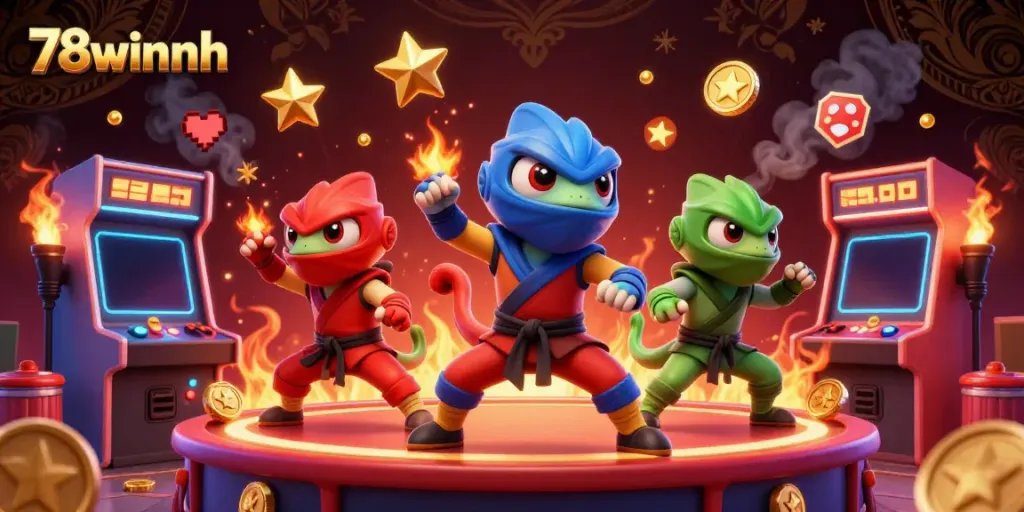 Experience thrilling bets with 78winnh as ninja chameleons embody the excitement of casino gaming.