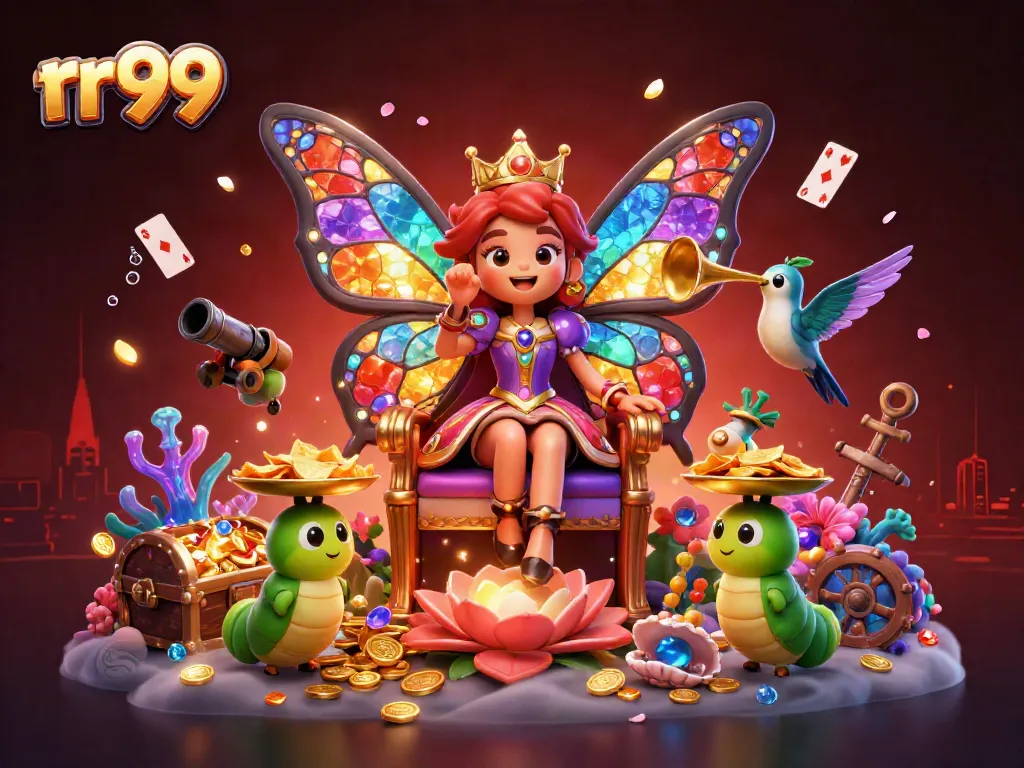 Experience the immersive excitement of rr99 with vibrant gaming illustrations featuring unique characters and dynamic elements.