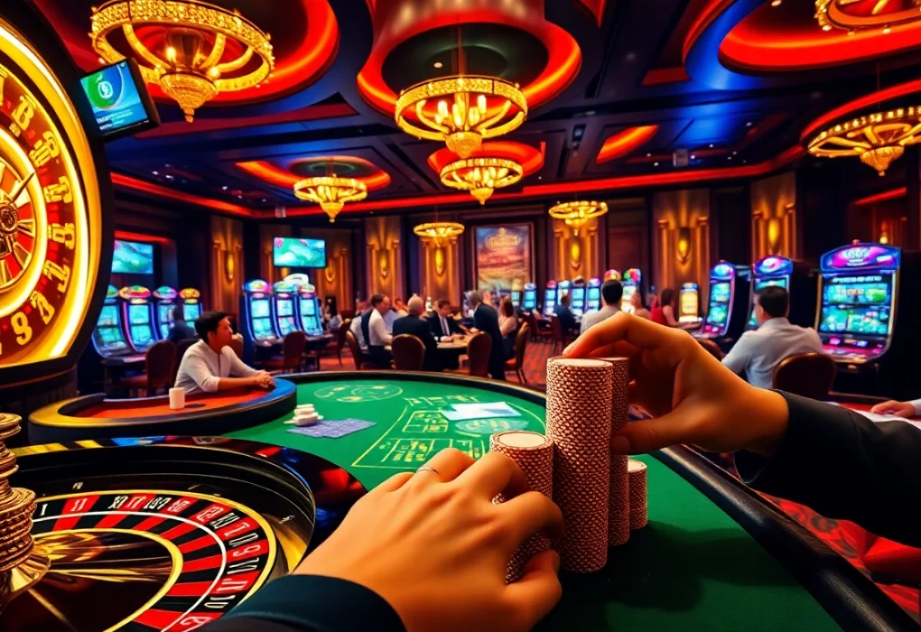Experience thrilling gaming at Nhà cái 6789 with vibrant casino visuals.