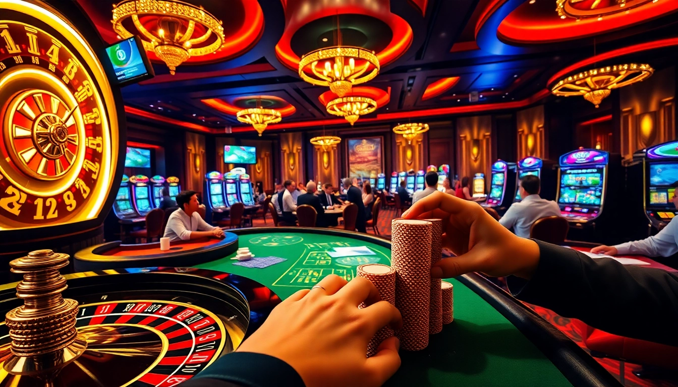 Experience thrilling gaming at Nhà cái 6789 with vibrant casino visuals.
