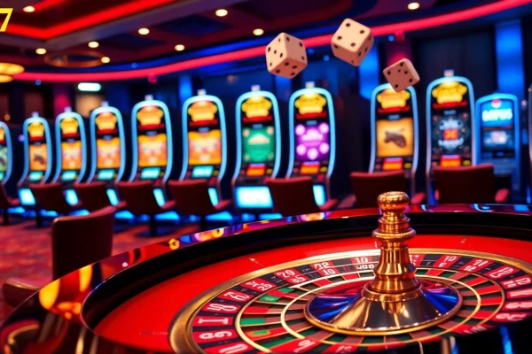 Exciting gameplay scene at 667bet featuring roulette and vibrant poker chips.