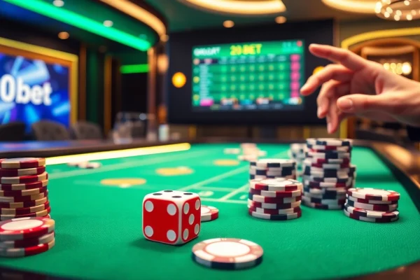 Experience the thrill of betting at 20bet with vibrant casino tables and engaging online interfaces.