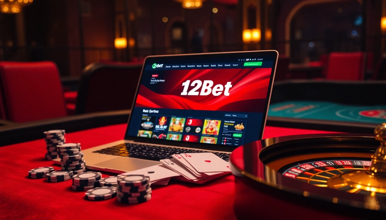 Experience the thrill of online gambling with link 12bet showcased in a vibrant casino setting.