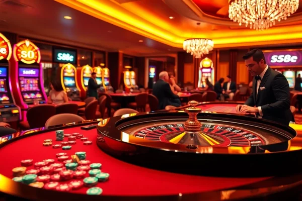 Players enjoy a thrilling game at the s8 casino with vibrant tables and exciting promotions.