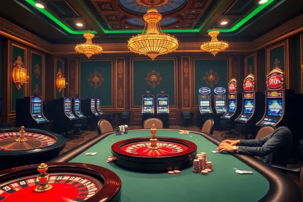 Experience the excitement of f8bet.partners with a high-stakes casino scene featuring poker and roulette.