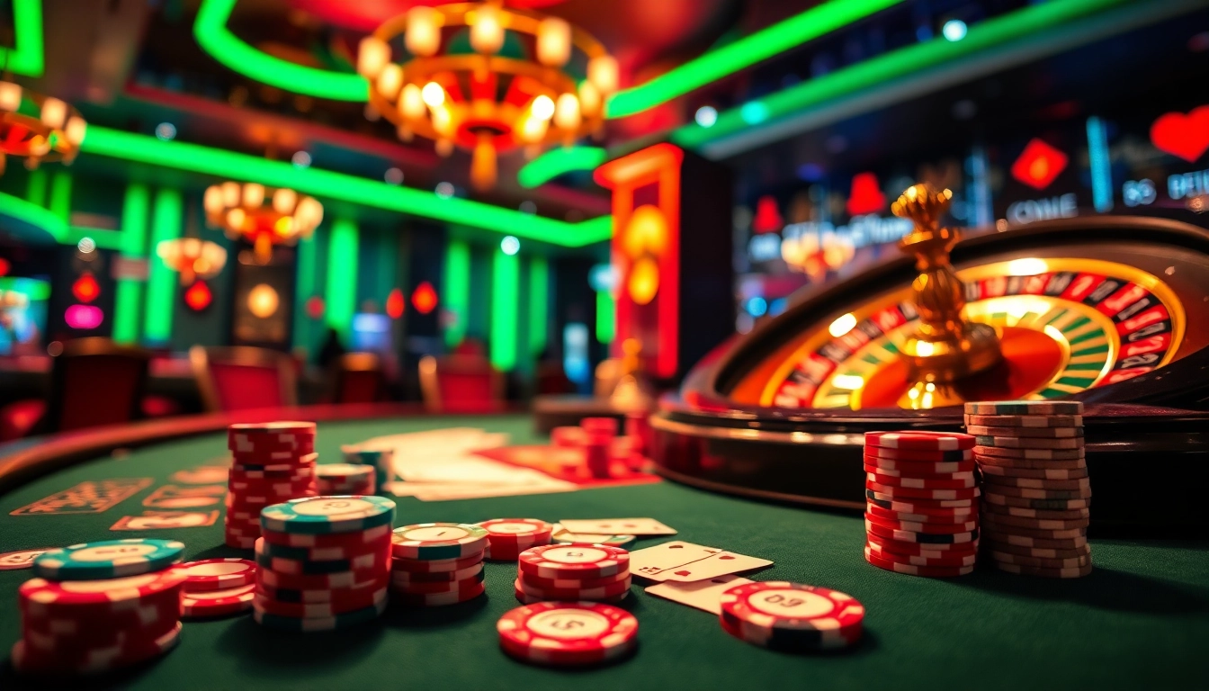 Engage in thrilling poker action at https://b52club.forum/ with vibrant chips and cards creating excitement.