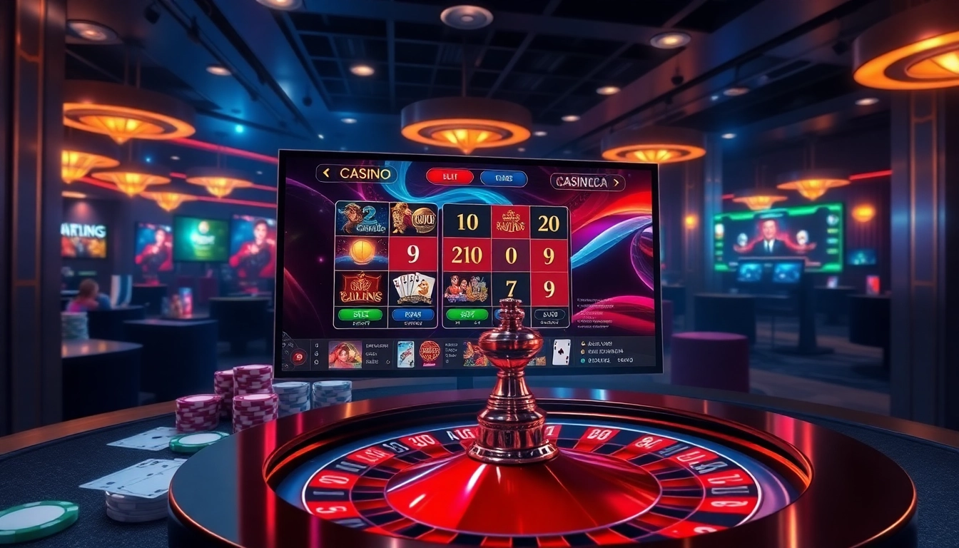 Engaging casino crypto gaming scene featuring vibrant online gambling visuals.