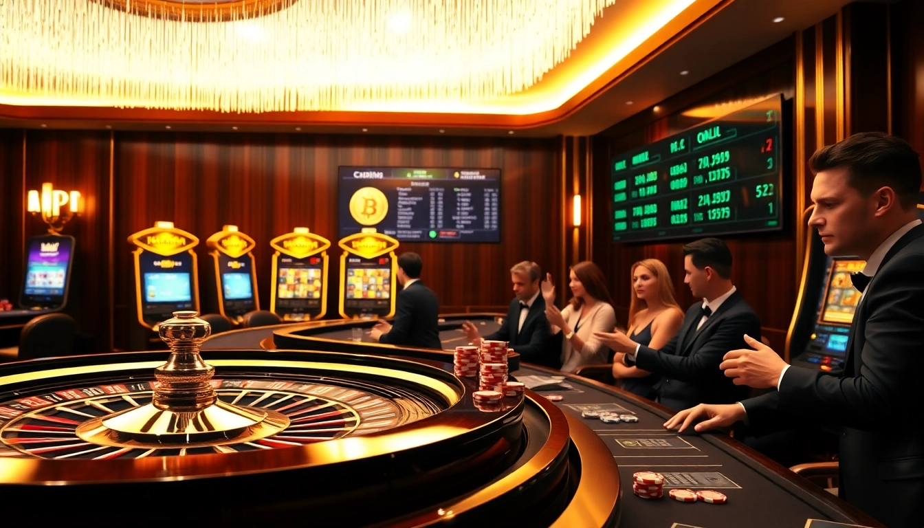 Experience casino crypto excitement with vibrant slot machines and engaging roulette games.