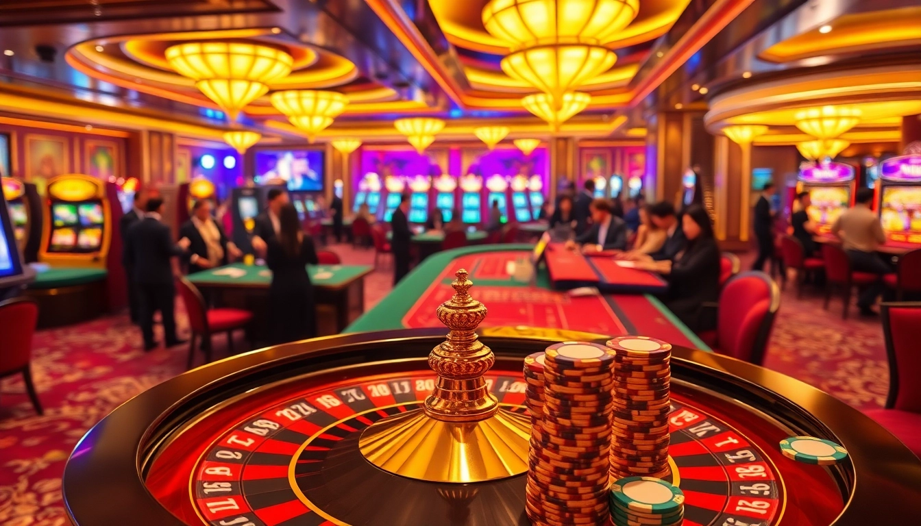 Experience the thrilling action at Trang chủ X88 with vibrant slot machines and elegant casino tables.