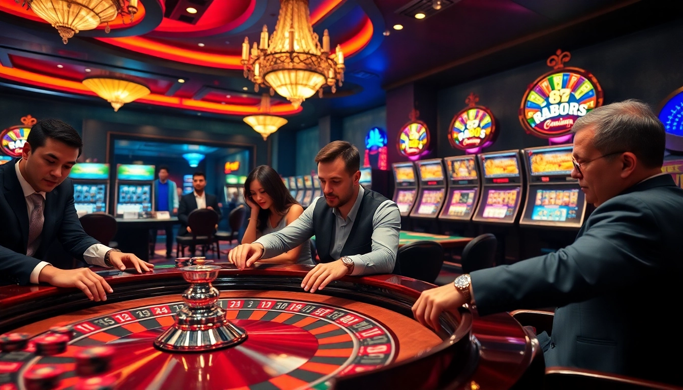 Experience the excitement of gambling at rr88.com with players engaged in thrilling roulette bets and vibrant casino ambiance.