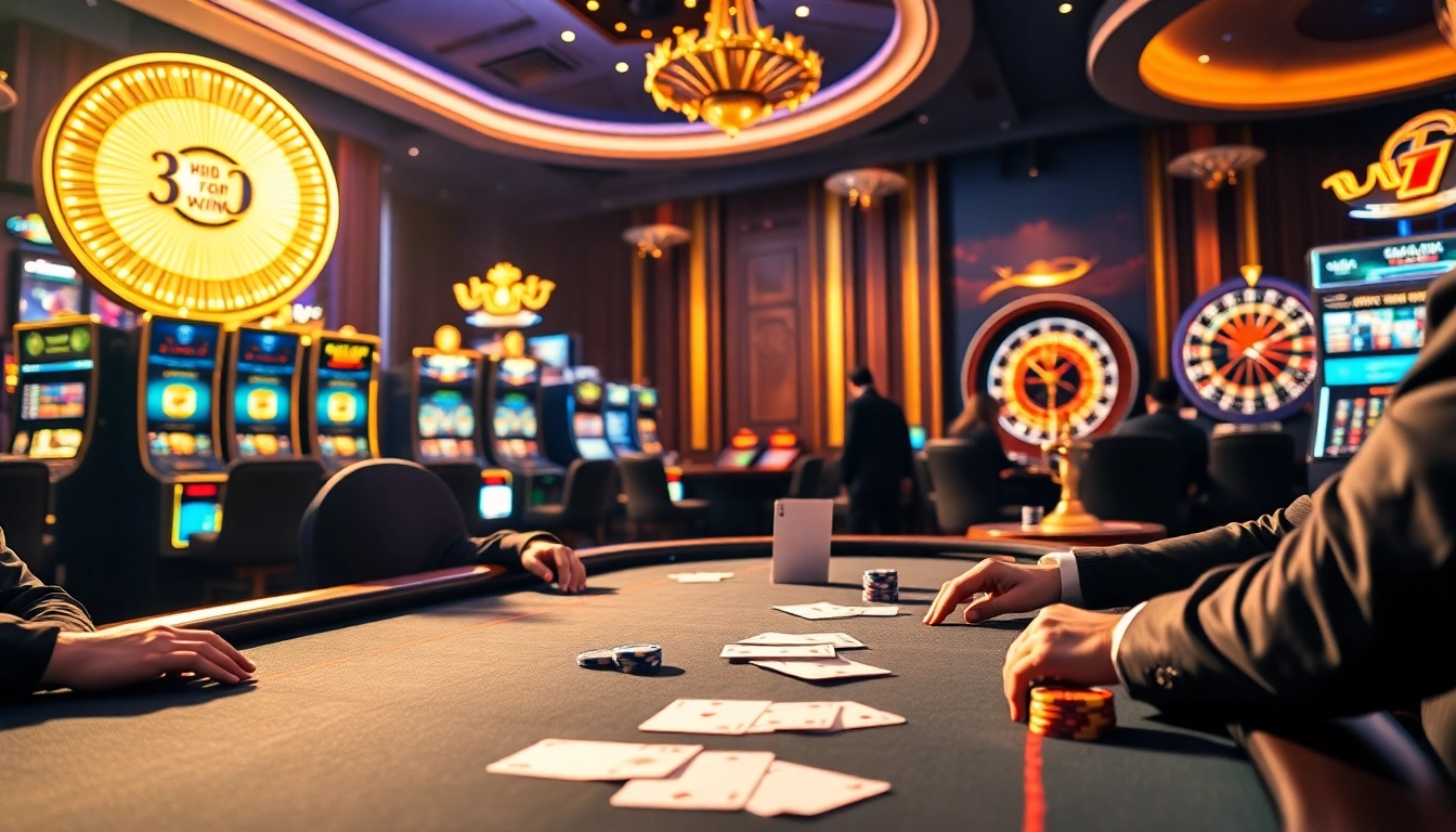 High-stakes poker action at 33win com casino with chips, cards, and excitement.