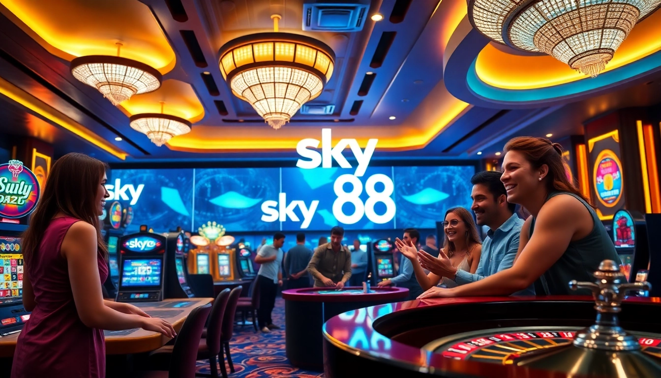 Experience the excitement of winnings at Sky 88 online casino with vibrant gaming atmosphere.