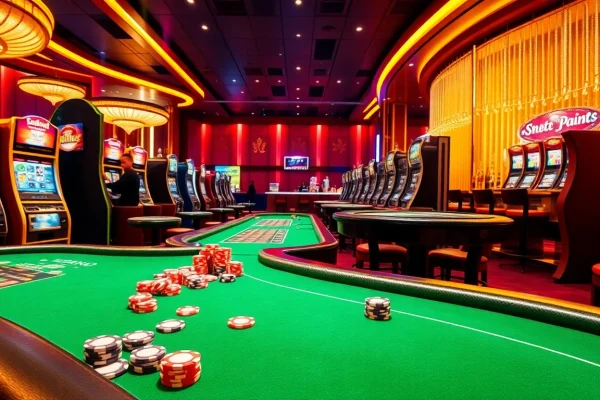 Experience the thrill of gaming at Lu88 with vibrant casino tables and luxurious ambiance.