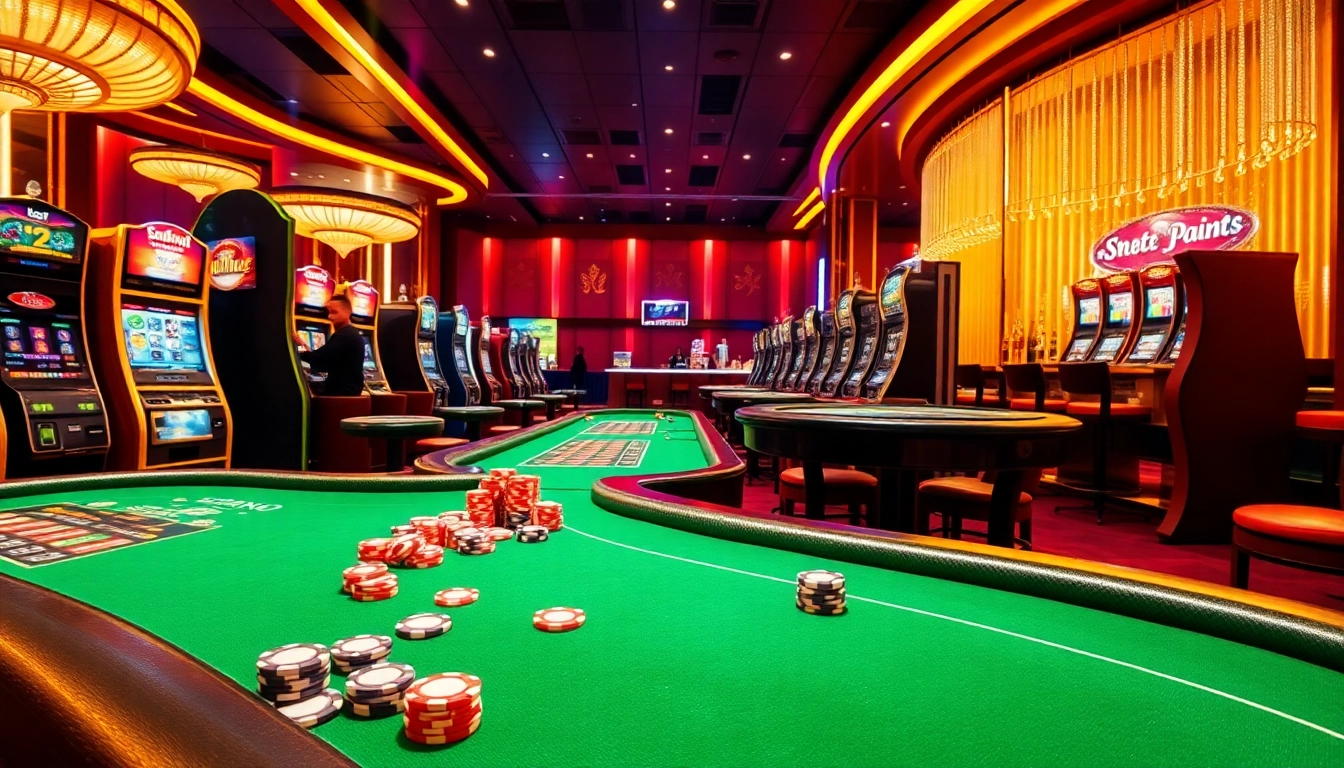 Experience the thrill of gaming at Lu88 with vibrant casino tables and luxurious ambiance.