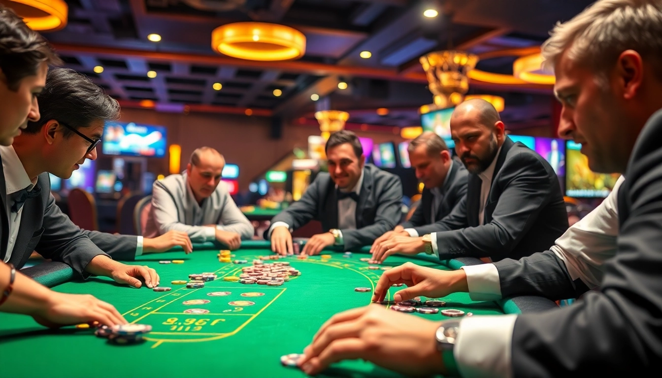 Découvrez le meilleur casino en ligne belgique avec des joueurs engagés à une table de jeu.