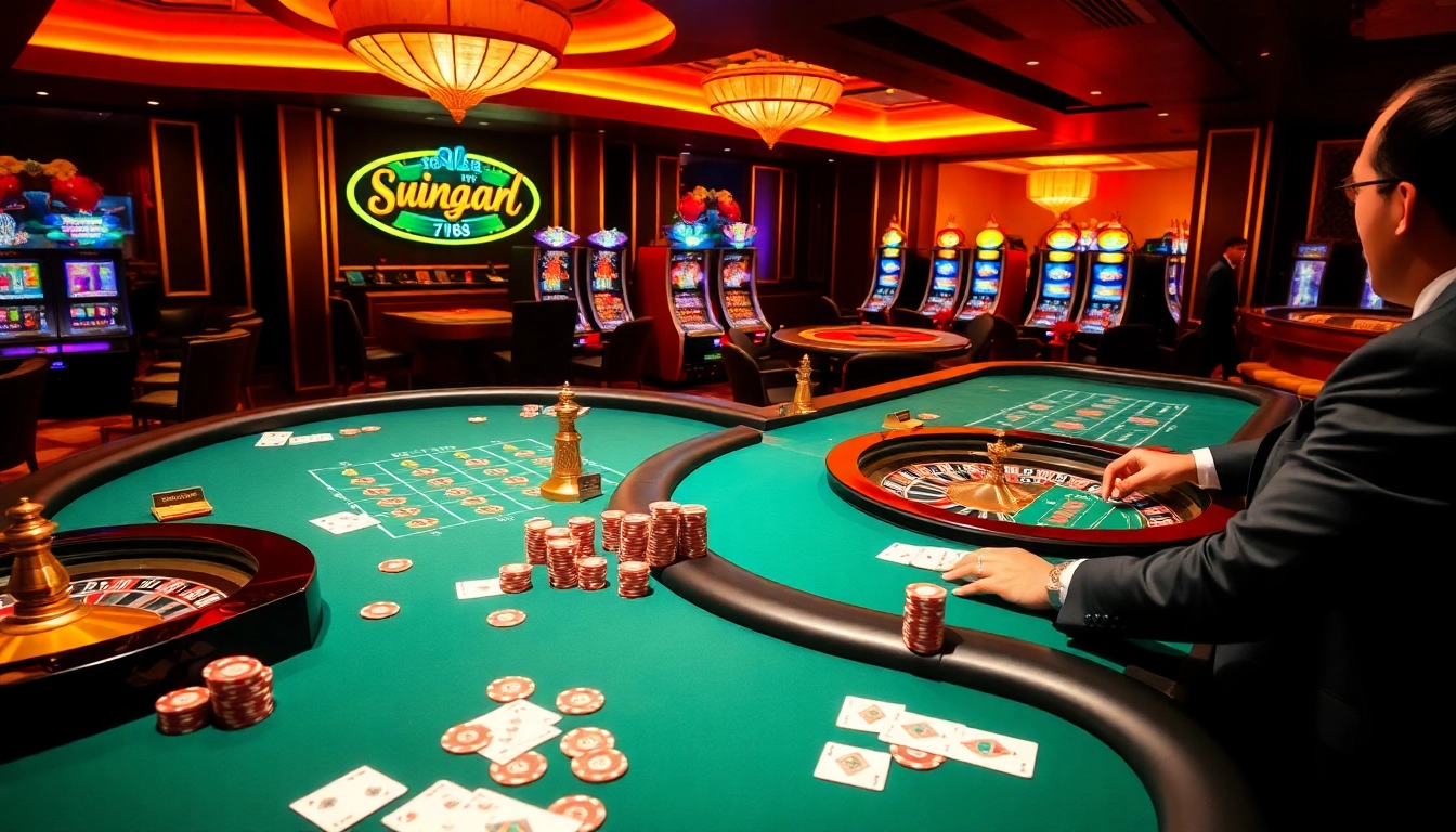 Players enjoying high-stakes games at the 789 club casino, showcasing excitement and luxury.