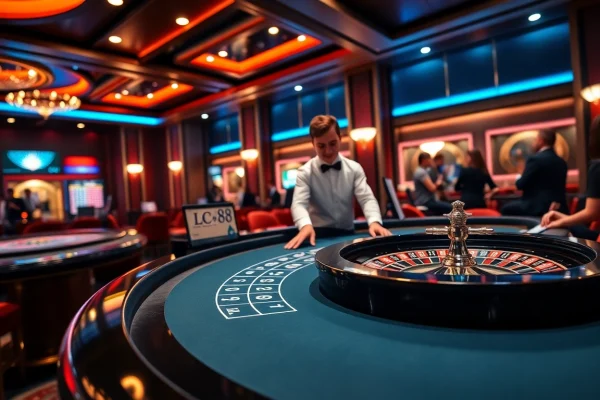 Engage in live dealer excitement at Casino LC88 with thrilling blackjack and roulette.