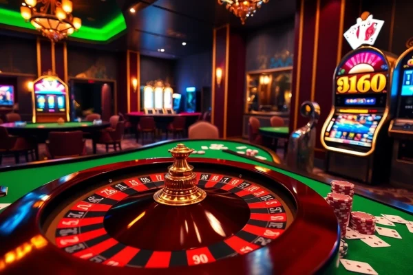 Experience high-stakes gaming thrills at https://du88.miami/ with roulette, chips, and vibrant casino visuals.