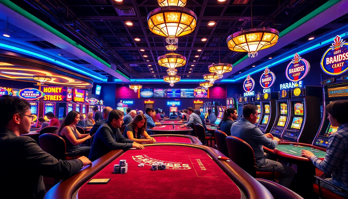 Jouer au meilleur casino en ligne belgique, ambiance animée avec lumières colorées.