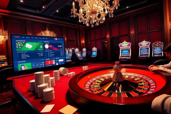 Dabet bóng đá betting experience with an elegant casino table and high-stake action.