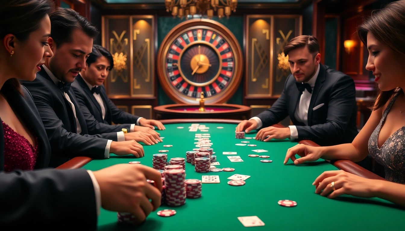 Experience the thrill of five88 vin at a high-stakes poker game with vibrant chips and cards.