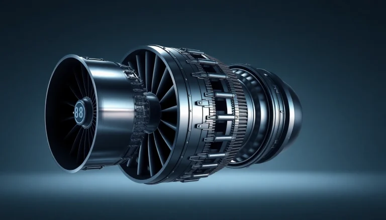 Detail of the innovative Kuznetsov NK 88 turbofan engine showcasing advanced engineering.