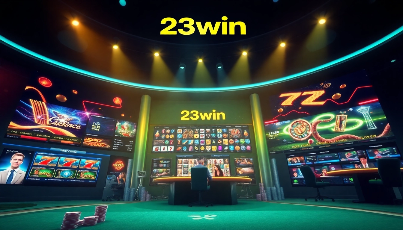 23win online casino interface with dynamic gaming options and inviting atmosphere.