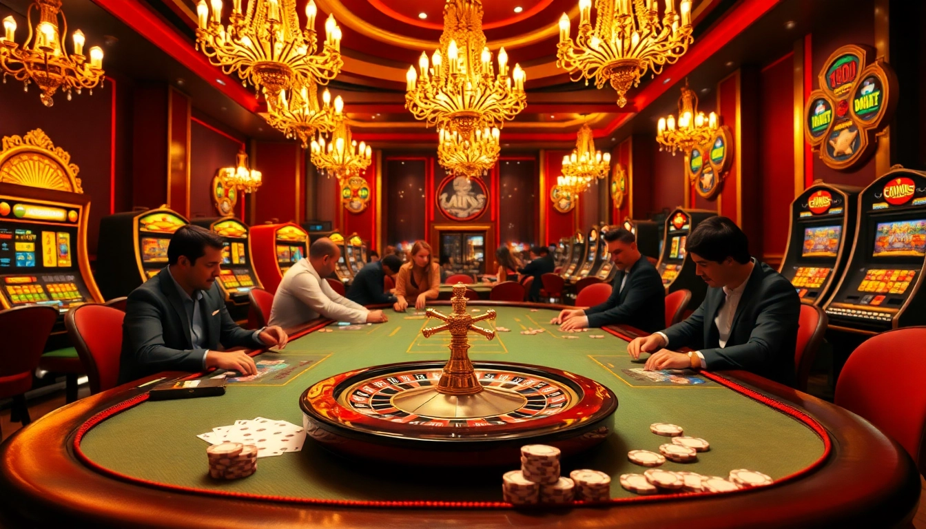 Engage with F168.vision's thrilling online gambling experience featuring a luxurious casino scene.