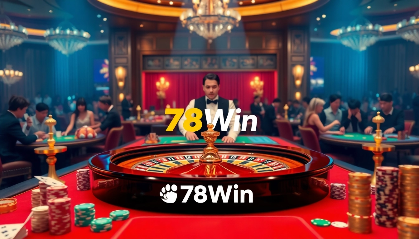 78Win roulette table scene capturing luxury and excitement in gambling.