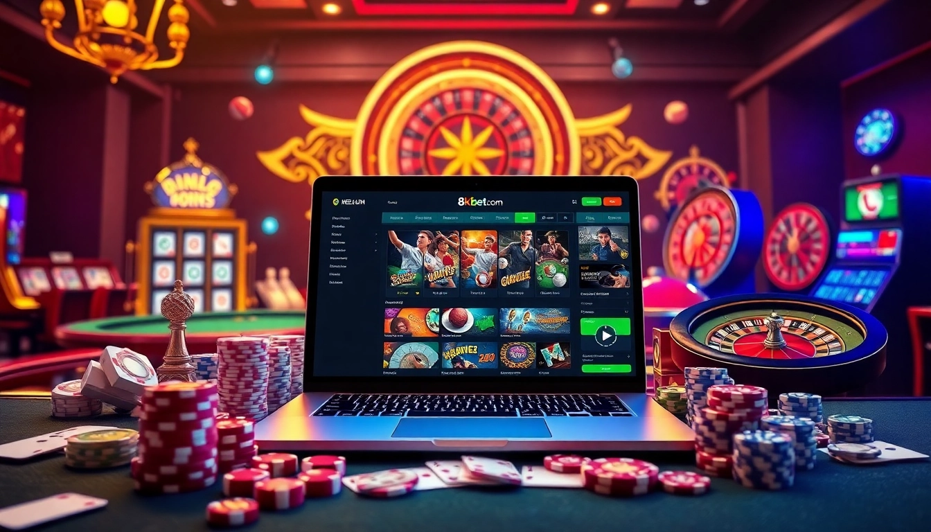 Engaging players at 8kbet3.com with a dynamic online casino experience featuring poker, slots, and roulette.