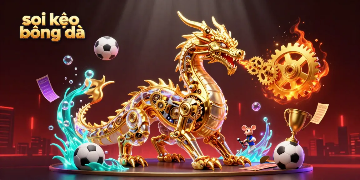 Discover dynamic sports betting action with soi kèo bóng đá and golden dragon elements.