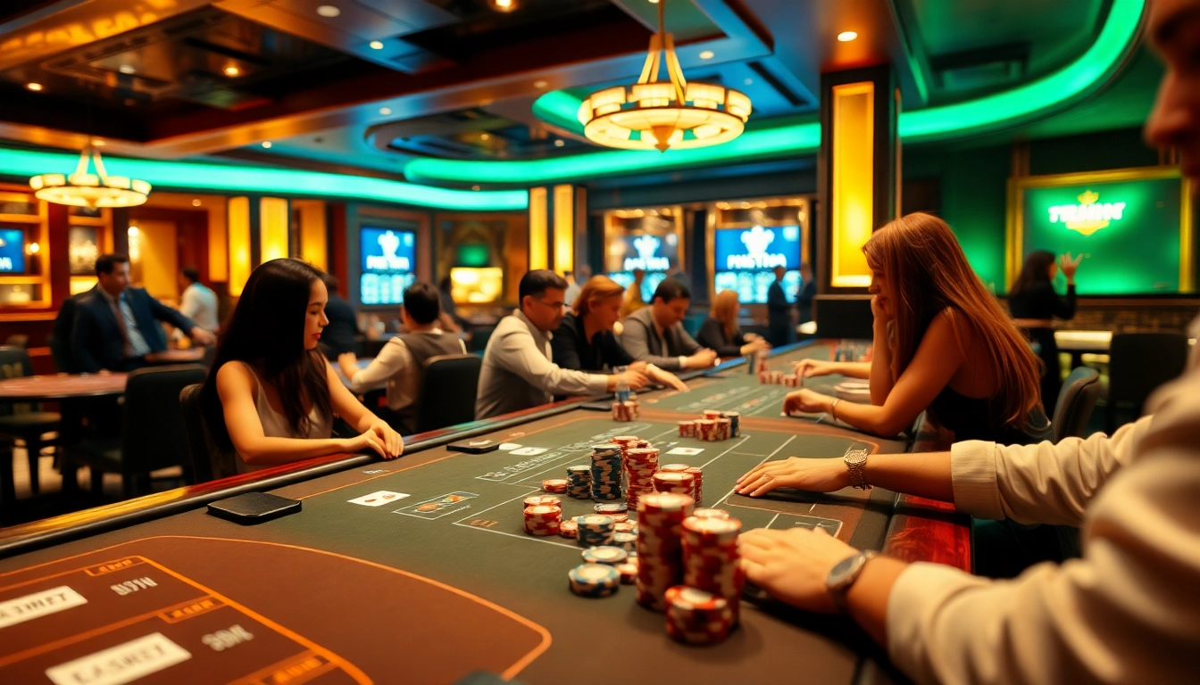 Profitez du casino en ligne retrait immédiat avec des joueurs autour de tables élégantes. related image