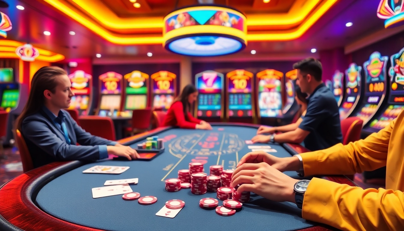 Découvrez le monde du casino en ligne avec des jeux captivants et un décor lumineux.