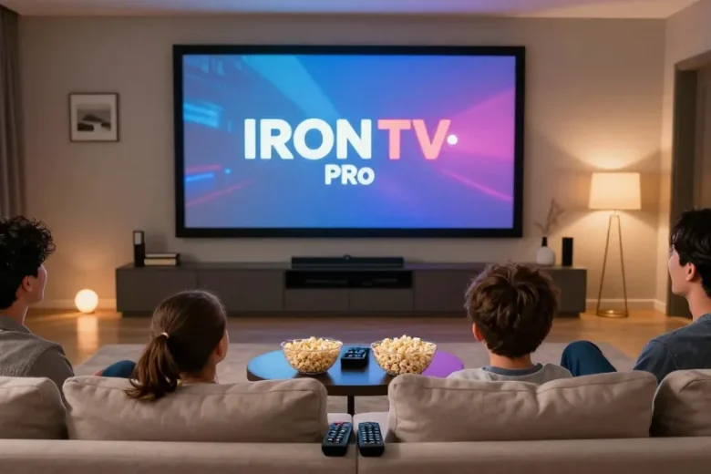 Expérience immersive avec Iron tv pro dans un salon moderne