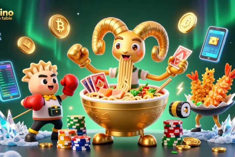 Visuel dynamique présentant des éléments de casino en ligne fiable, banquete des jeux et crypto-monnaies.